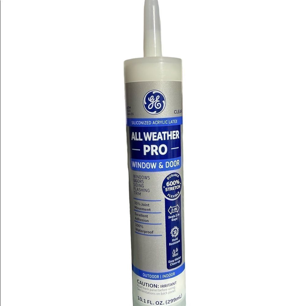 GE Clear Siliconized Acrylic Latex All Weather Pro Window & Door 10 oz tube